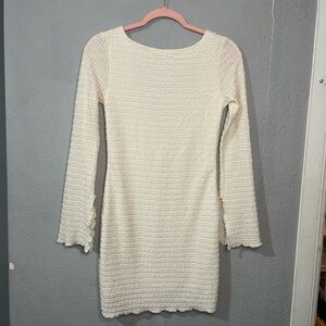 Elegant Cream Knit Dress
